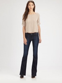 Wardrobe staple in its truest form-- this dark-wash denim design has subtle fading and flattering bootcut construction. THE FITMedium rise, about 8Inseam, about 34THE DETAILSZip flyFive-pocket styleFully lined64% cotton/34% Lyocell/2% LycraDry cleanImportedModel shown is 5'9 (175cm) wearing US size 2. Wardrobe staple in its truest form-- this dark-wash denim design has subtle fading and flattering bootcut construction. THE FITMedium rise, about 8Inseam, about 34THE DETAILSZip flyFive-pocket styleFully lined64% cotton/34% Lyocell/2% LycraDry cleanImportedModel shown is 5'9 (175cm) wearing US size 2.