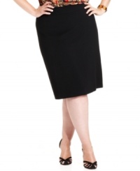 Tahari by ASL's plus size skirt makes it easy to create a chic work wardrobe. Pair it with blouses, tailored shirts, sweater sets and so much more!