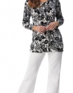 Collections Etc - Carol Floral Paisley 3/4 Sleeve Cardigan