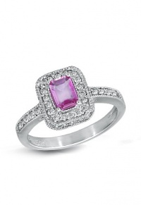 Effy Jewlery 14K White Gold Pink Sapphire and Diamond Ring, 1.06 TCW Ring size 7 Effy Jewlery 14K White Gold Pink Sapphire and Diamond Ring, 1.06 TCW Ring size 7