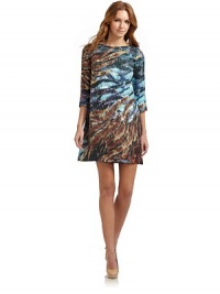 THE LOOKAllover abstract printThree-quarter length sleevesBack zipTHE FITAbout 34 from shoulder to hemTHE MATERIALSilkFully linedCARE & ORIGINDry cleanImportedModel shown is 5'10 (177cm) wearing US size 4. THE LOOKAllover abstract printThree-quarter length sleevesBack zipTHE FITAbout 34 from shoulder to hemTHE MATERIALSilkFully linedCARE & ORIGINDry cleanImportedModel shown is 5'10 (177cm) wearing US size 4.