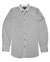 Rock the details. This shirt from No Retreat has a touch of contrast for a look that's always cool.