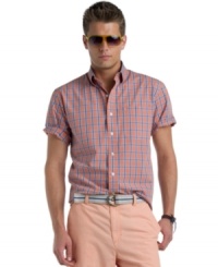 Power plaid. Crafted in a soft, smooth cotton, this Izod plaid shirt is the one for the weekend. (Clearance) Power plaid. Crafted in a soft, smooth cotton, this Izod plaid shirt is the one for the weekend. (Clearance)