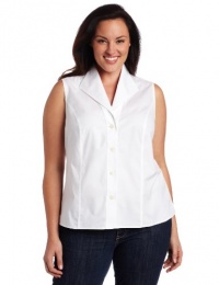 Jones New York Women's Sleeveless Easy Care Shirt, White, 18W Jones New York Women's Sleeveless Easy Care Shirt, White, 18W