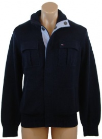 Tommy Hilfiger Mens Button Front Cardigan Logo Sweater - L - Navy Tommy Hilfiger Mens Button Front Cardigan Logo Sweater - L - Navy