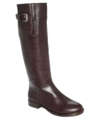 The warm, polished finish of the Coco tall riding boots by INC International Concepts makes this pair the perfect go-to shoe for fall. The warm, polished finish of the Coco tall riding boots by INC International Concepts makes this pair the perfect go-to shoe for fall.