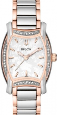 Bulova Women's 98R138 Diamond Case White Dial Bracelet Watch