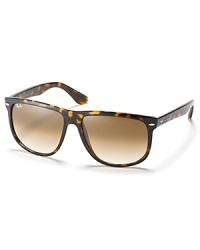 Combat the day's rays in Ray-Ban's new shades. Square shaped with signature logo on temples and nose pads to help secure fit. Combat the day's rays in Ray-Ban's new shades. Square shaped with signature logo on temples and nose pads to help secure fit.
