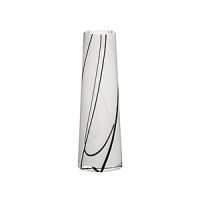 Kosta Boda offers this elegant vase in bright white with a swirling pattern of black lines, an opulent accent inspired by the city of Barcelona. Kosta Boda offers this elegant vase in bright white with a swirling pattern of black lines, an opulent accent inspired by the city of Barcelona.