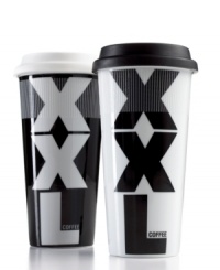 Big on coffee or tea? The Konitz XXL travel mug holds 12 full ounces of your favorite beverage to ensure you'll never go sleepy or thirsty for long. Big on coffee or tea? The Konitz XXL travel mug holds 12 full ounces of your favorite beverage to ensure you'll never go sleepy or thirsty for long.