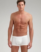 Designed like short boxers, with the fit of a brief in fine quality cotton/Lycra spandex. Logo front Machine wash Imported