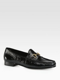 Glassy patent leather loafers adorned by a 60th-anniversary horsebit buckle. Patent leather upperLeather lining and solePadded insoleMade in Italy Glassy patent leather loafers adorned by a 60th-anniversary horsebit buckle. Patent leather upperLeather lining and solePadded insoleMade in Italy