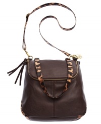 Add some urban-cool to your everyday accessorizing with this contemporary crossbody from American Rag. Posh leopard print and tassel zipper pulls accentuate the outside, while the generous, pocket-lined interior stashes your essentials in style. Add some urban-cool to your everyday accessorizing with this contemporary crossbody from American Rag. Posh leopard print and tassel zipper pulls accentuate the outside, while the generous, pocket-lined interior stashes your essentials in style.