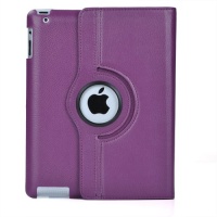 ATC New Purple 360 Degrees Rotating Leather Case Smart Cover with Stand and Sleep/Wake Function for Apple iPad 3, Built-in Magnet ATC New Purple 360 Degrees Rotating Leather Case Smart Cover with Stand and Sleep/Wake Function for Apple iPad 3, Built-in Magnet