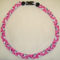 20 Pink/White Titanium Sports Necklace 20 Pink/White Titanium Sports Necklace