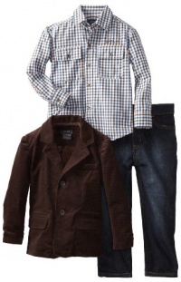 Kenneth Cole Boys 2-7 Toddler Blazer with Shirt and Jean, Brown, 3T Kenneth Cole Boys 2-7 Toddler Blazer with Shirt and Jean, Brown, 3T