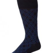 HUGO BOSS Men's Diamond Pattern Dress Mid Calf Sock