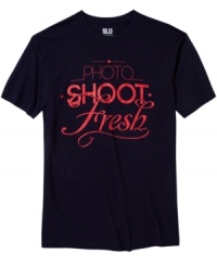 Be photo ready at all times in this rad graphic tee from Swag Like Us. Be photo ready at all times in this rad graphic tee from Swag Like Us.