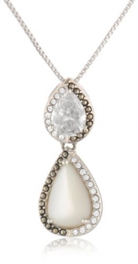 Judith Jack Amor Sterling Silver, Marcasite, Cubic Zirconia and Pearl Chandelier Pendant Necklace, 18 Judith Jack Amor Sterling Silver, Marcasite, Cubic Zirconia and Pearl Chandelier Pendant Necklace, 18