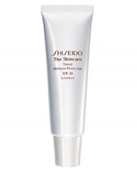 Shiseido The Skincare Tinted Moisture Protection SPF 20. This cream-based tinted moisturizer provides sheer coverage and a more even complexion while providing SPF protection. It's specially formulated to help skin create and maintain moisture as it helps smooth and protect against free radicals. Available in four shades: Light, Medium, Medium Deep, and Deep. Shiseido The Skincare Tinted Moisture Protection SPF 20. This cream-based tinted moisturizer provides sheer coverage and a more even complexion while providing SPF protection. It's specially formulated to help skin create and maintain moisture as it helps smooth and protect against free radicals. Available in four shades: Light, Medium, Medium Deep, and Deep.