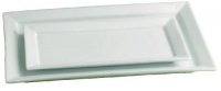 Tag Whiteware Rectangle Porcelain Serving Platters Set of 2, White Tag Whiteware Rectangle Porcelain Serving Platters Set of 2, White