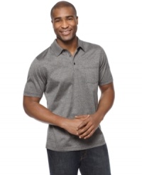 Classic and polished, this heathered polo shirt from Tasso Elba keeps casual on the classy side. Classic and polished, this heathered polo shirt from Tasso Elba keeps casual on the classy side.