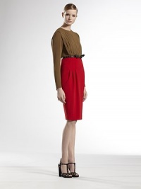 A pleated colorblock dress, accented with a dragonfly belt.Jewel necklinePleated bodicePleated long sleevesIncluded dragonfly beltConcealed back zip49% viscose/48% acetate/3% elastaneDry cleanMade in ItalyModel shown is 5'11 (180cm) wearing US size 4. A pleated colorblock dress, accented with a dragonfly belt.Jewel necklinePleated bodicePleated long sleevesIncluded dragonfly beltConcealed back zip49% viscose/48% acetate/3% elastaneDry cleanMade in ItalyModel shown is 5'11 (180cm) wearing US size 4.