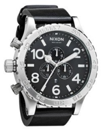 Nixon 51-30 Chrono Leather Watch - Black X One Size