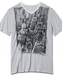 Take the express elevator to the top of hip casual style with this skyscraper graphic t-shirt from Marc Ecko Cut & Sew. Take the express elevator to the top of hip casual style with this skyscraper graphic t-shirt from Marc Ecko Cut & Sew.