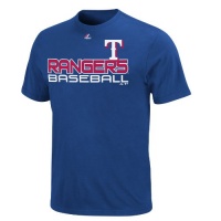 MLB Mens Texas Rangers Control Pitcher Deep Royal/Athletic Red Short Sleeve 2-Pauthentic Collectionk Crw Nck Ls Hoodie By Majestic