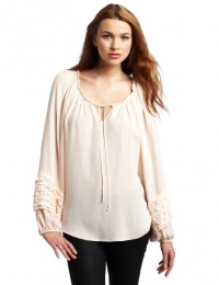 Parker Women's Boho Ruffle Sleeve Top, Pale Pink, Small Parker Women's Boho Ruffle Sleeve Top, Pale Pink, Small