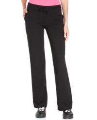 Break a sweat in total comfort! These Ideology active pants, complete with cute utility pockets, are perfect for a day at the gym or a walk in the park. Break a sweat in total comfort! These Ideology active pants, complete with cute utility pockets, are perfect for a day at the gym or a walk in the park.