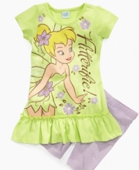 You can fly. She'll be light on her feet with this ruffly tunic and bike shorts set from Disney, featuring her favorite 'Flitterific' fairy. You can fly. She'll be light on her feet with this ruffly tunic and bike shorts set from Disney, featuring her favorite 'Flitterific' fairy.