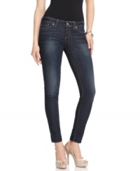 GUESS? is simply chic with a pair of dark wash jeans. The skinny fit is sure to flatter you from every angle! GUESS? is simply chic with a pair of dark wash jeans. The skinny fit is sure to flatter you from every angle!