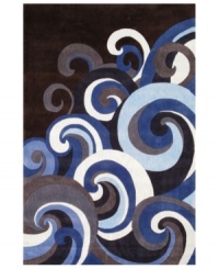 Designed to make a splash on the tween scene, this artful rug from Momeni's Lil Mo Hipster collection is the perfect update for an outgrown décor. Swirly, comic book-inspired waves in mod shades of ocean blue and slate gray are tailored to the taste of up-and-coming surfers and beach barneys. Hand-tufted mod-acrylic is soft, strong and flame-retardent. Designed to make a splash on the tween scene, this artful rug from Momeni's Lil Mo Hipster collection is the perfect update for an outgrown décor. Swirly, comic book-inspired waves in mod shades of ocean blue and slate gray are tailored to the taste of up-and-coming surfers and beach barneys. Hand-tufted mod-acrylic is soft, strong and flame-retardent.