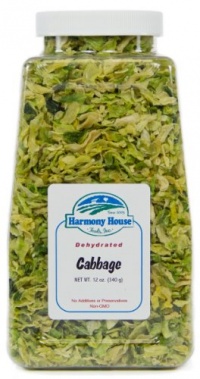 Harmony House Foods, Dried Cabbage, Flakes, 12 Ounce Quart Size Jar Harmony House Foods, Dried Cabbage, Flakes, 12 Ounce Quart Size Jar