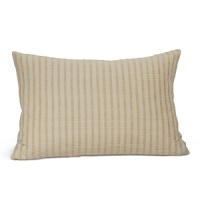 Alternating rows of slub yarns in cotton and linen give a natural, textural feel to this decorative pillow.