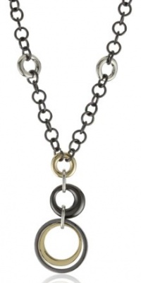 Anne Klein Mixed Metal Gold-tone and Hematite Plated Frontal Necklace Anne Klein Mixed Metal Gold-tone and Hematite Plated Frontal Necklace