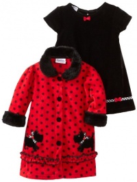 Blueberi Boulevard Baby Girls Infant Coat Flock Velvet Dress, Red, 24 Months Blueberi Boulevard Baby Girls Infant Coat Flock Velvet Dress, Red, 24 Months