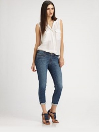 Classic dark-rinse denim, cropped and cuffed in a slim silhouette.THE FITFitted through hips and thighsRise, about 8Inseam, about 25THE DETAILSZip flyFive-pocket style98% cotton/2% elastaneMachine washImportedModel shown is 5'10 (178cm) wearing US size 4. Classic dark-rinse denim, cropped and cuffed in a slim silhouette.THE FITFitted through hips and thighsRise, about 8Inseam, about 25THE DETAILSZip flyFive-pocket style98% cotton/2% elastaneMachine washImportedModel shown is 5'10 (178cm) wearing US size 4.