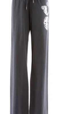 Juicy Couture Granite Cotton Blend JC Logo Original Drawstring Relaxed Leg Lounge Pant Large Juicy Couture Granite Cotton Blend JC Logo Original Drawstring Relaxed Leg Lounge Pant Large