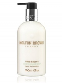 White Mulberry Soothing Hand Lotion immerses skin in an indulgent cocoon of white mulberry blended with Provencal mimosa, elemi and green tea oils. White mulberry offers anti-aging action Hands feel hydrated and enlivened 10.0 oz. White Mulberry Soothing Hand Lotion immerses skin in an indulgent cocoon of white mulberry blended with Provencal mimosa, elemi and green tea oils. White mulberry offers anti-aging action Hands feel hydrated and enlivened 10.0 oz.