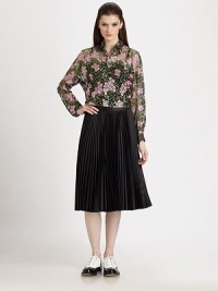 Stunning, intricate floral embroidery decorates this sheer, cropped design.Shirt collarButton frontLong dolman sleevesButton cuffsAbout 18 from shoulder to hemNylonDry cleanImportedModel shown is 5'9 (175cm) wearing US size Small. Stunning, intricate floral embroidery decorates this sheer, cropped design.Shirt collarButton frontLong dolman sleevesButton cuffsAbout 18 from shoulder to hemNylonDry cleanImportedModel shown is 5'9 (175cm) wearing US size Small.