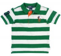 Polo Ralph Lauren Boys Striped Mesh Big Pony Logo Polo Shirt - 18M