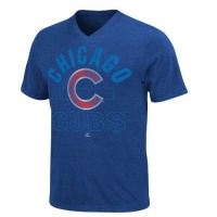 MLB Mens Chicago Cubs Game Day Weathered Deep Royal Heather Short Sleeve V-Neck Tee By Majestic MLB Mens Chicago Cubs Game Day Weathered Deep Royal Heather Short Sleeve V-Neck Tee By Majestic