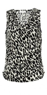 Calvin Klein Women's Animal Print Sleeveless Blouse Cream/Black/Grey Calvin Klein Women's Animal Print Sleeveless Blouse Cream/Black/Grey