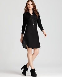 The 10 Crosby Derek Lam shirt dress: modern, cool, must have. Embellished with organdy detail for a new-season lift, this silhouette moves through your schedule with an air of attitude perfect for your idiosyncratic style. The 10 Crosby Derek Lam shirt dress: modern, cool, must have. Embellished with organdy detail for a new-season lift, this silhouette moves through your schedule with an air of attitude perfect for your idiosyncratic style.