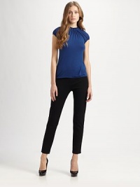 Thanks its drawstring neckline, this top has a divine look. Its stretch-modal fabrication provides a perfect fit.Drawstring necklineCap sleevesPull-on styleAbout 23 from shoulder to hemModal/elastaneDry cleanImportedSIZE & FIT Model shown is 5'11 (180cm) wearing a US size Small. Thanks its drawstring neckline, this top has a divine look. Its stretch-modal fabrication provides a perfect fit.Drawstring necklineCap sleevesPull-on styleAbout 23 from shoulder to hemModal/elastaneDry cleanImportedSIZE & FIT Model shown is 5'11 (180cm) wearing a US size Small.