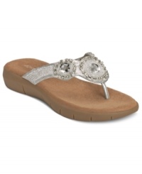 Style and comfort are a requirement. And the Wip N Slide sandals by Aerosoles fit the bill to a tee with their sparkly upper and cushioned, wrapped footbed. Style and comfort are a requirement. And the Wip N Slide sandals by Aerosoles fit the bill to a tee with their sparkly upper and cushioned, wrapped footbed.