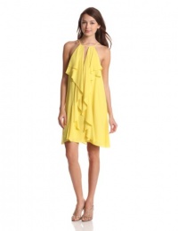 BCBGMAXAZRIA Women's Hattie Woven Cocktail Dress, Yellow, Large BCBGMAXAZRIA Women's Hattie Woven Cocktail Dress, Yellow, Large